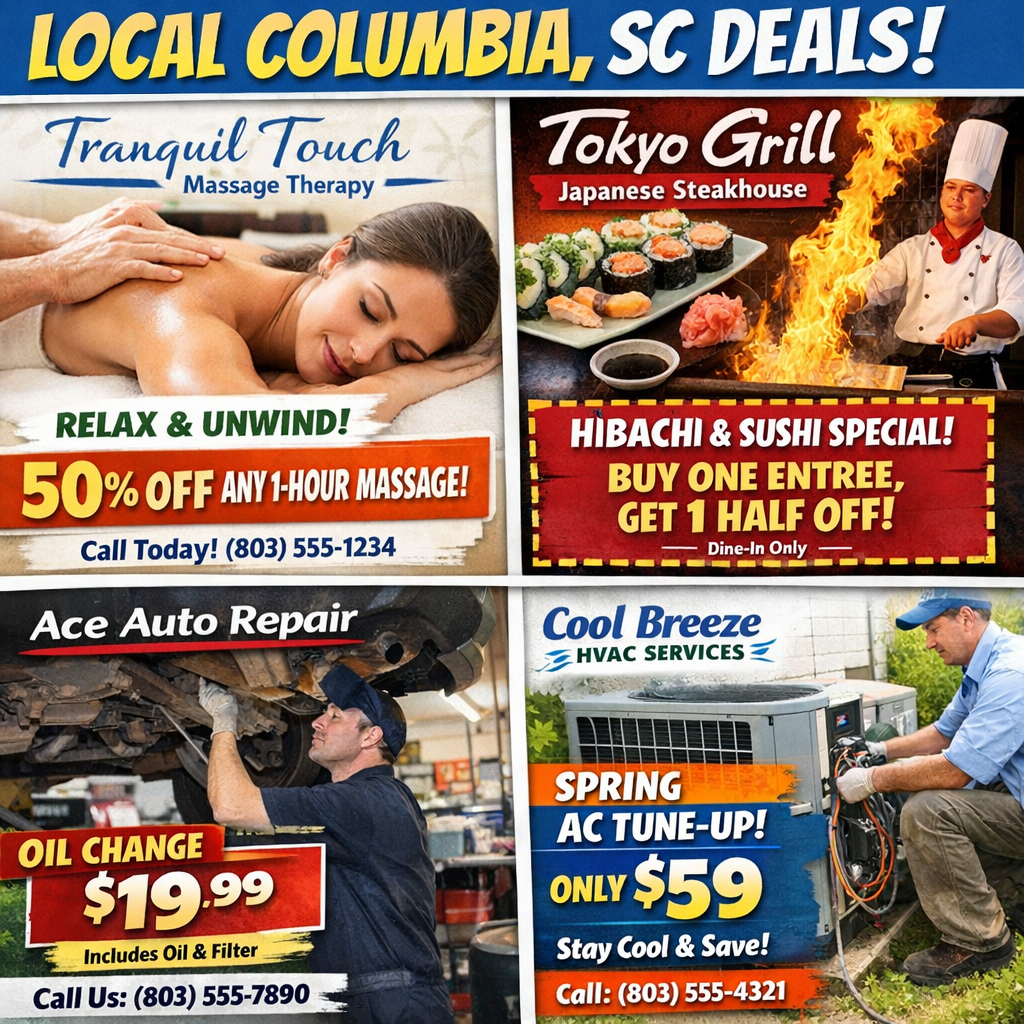Exclusive Deals from Columbia’s Local Businesses
